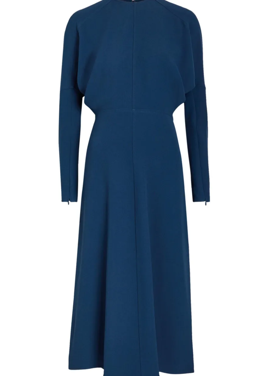 Pleated woven midi dress