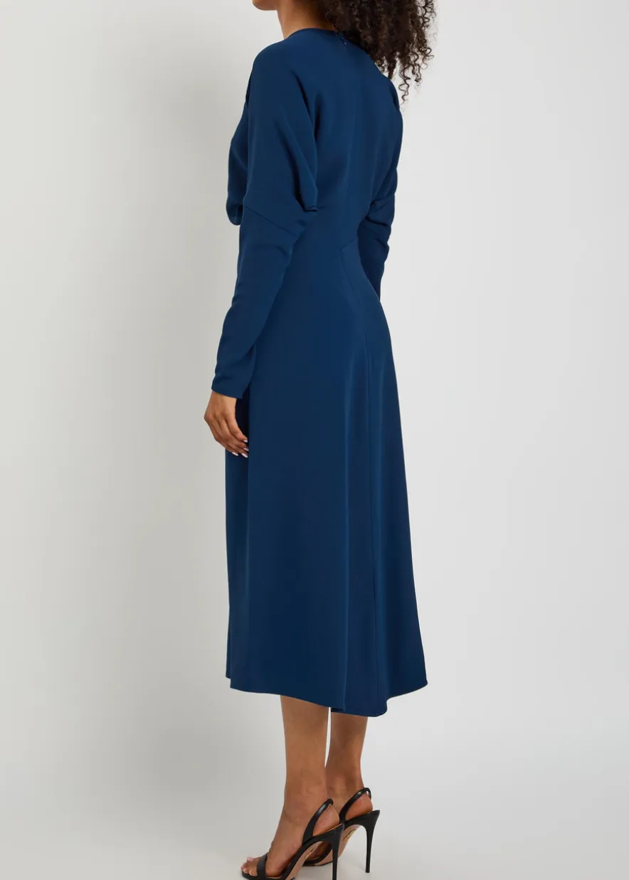 Pleated woven midi dress