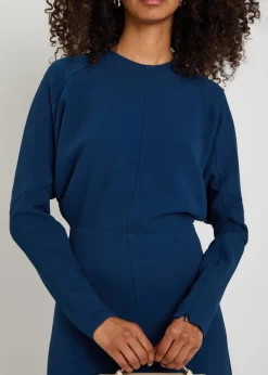 Pleated woven midi dress