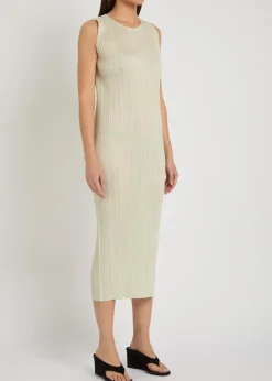 Pleated woven midi dress