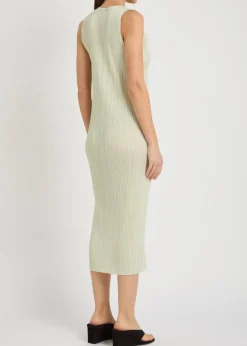 Pleated woven midi dress