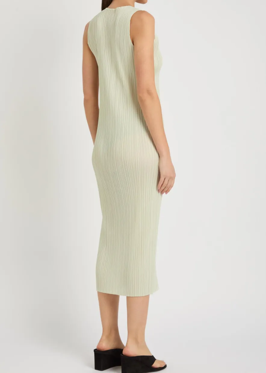 Pleated woven midi dress