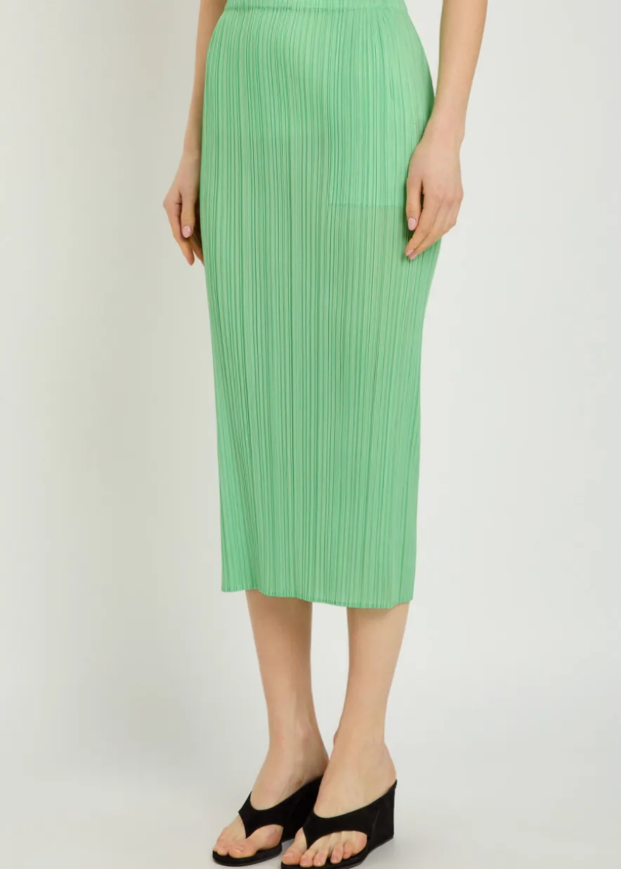 Pleated woven midi skirt