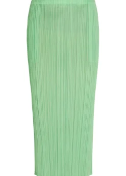 Pleated woven midi skirt