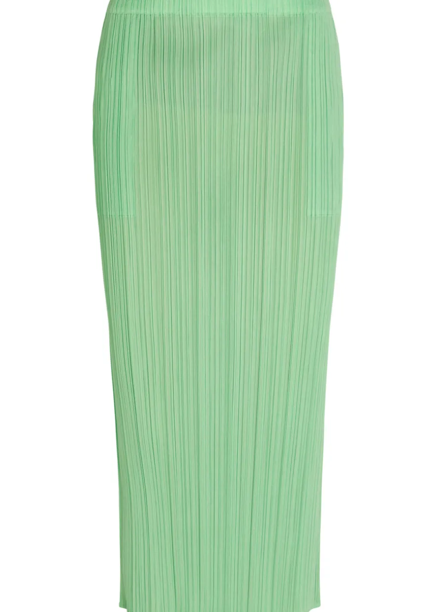 Pleated woven midi skirt