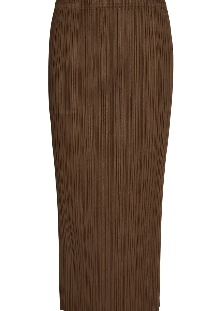 Pleated woven midi skirt