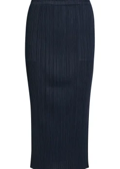 Pleated woven midi skirt