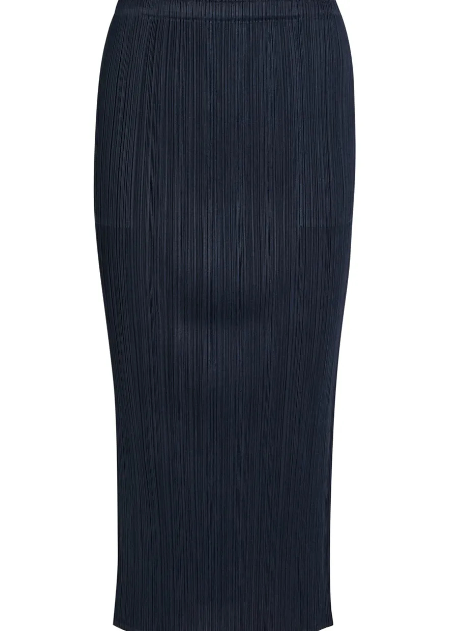 Pleated woven midi skirt