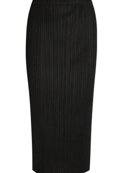 Pleated woven midi skirt