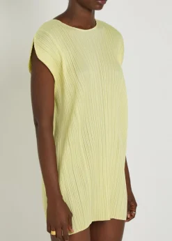 Pleated woven mini dress