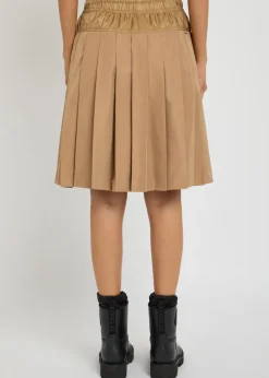 Pleated woven mini skirt