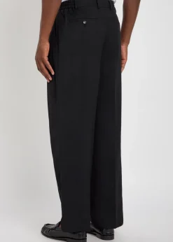 Pleated woven suit trousers
