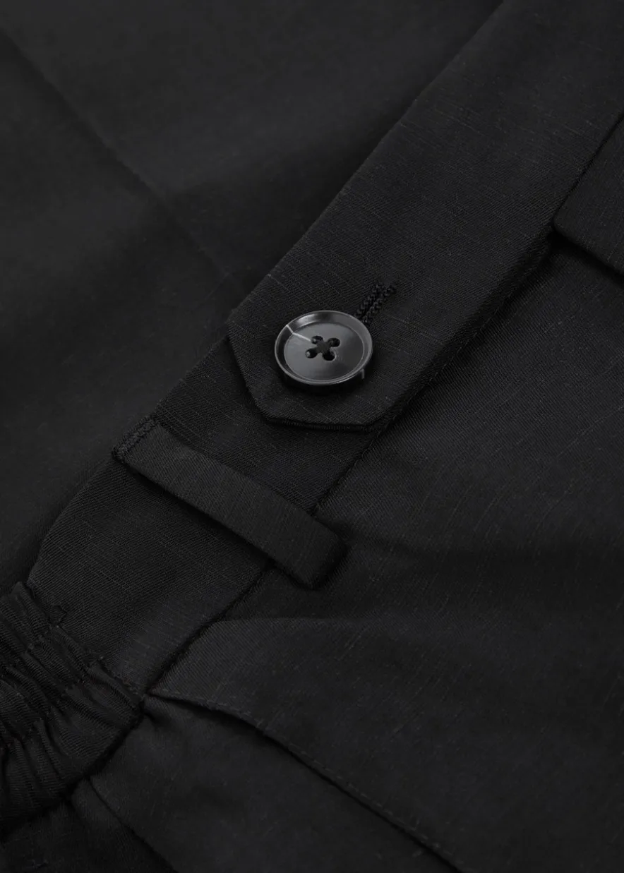 Pleated woven suit trousers