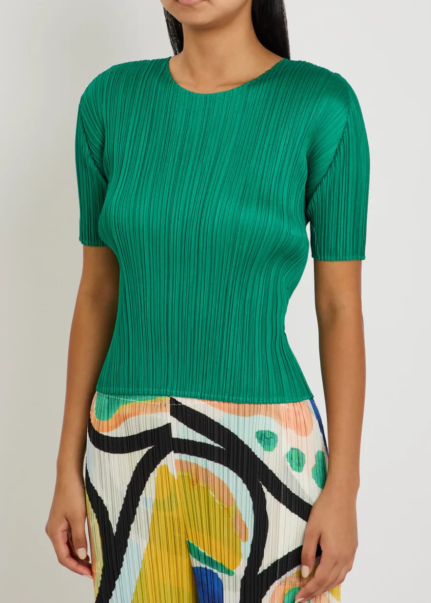 Pleated woven top