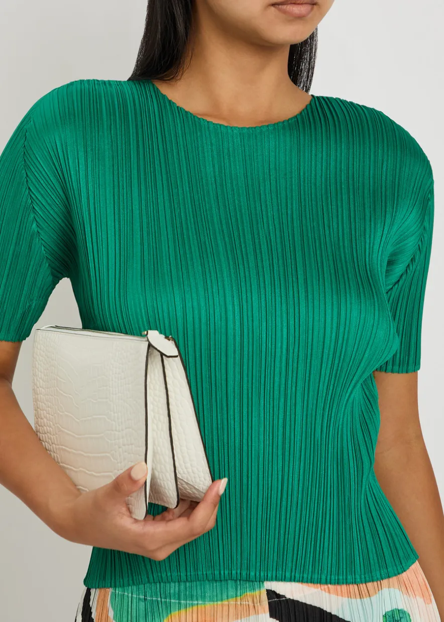 Pleated woven top