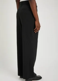 Pleated woven trousers