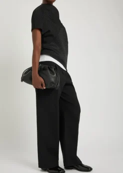 Pleated woven trousers