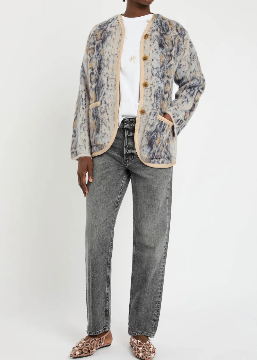 Plumes De Python jacquard brushed-knit jacket