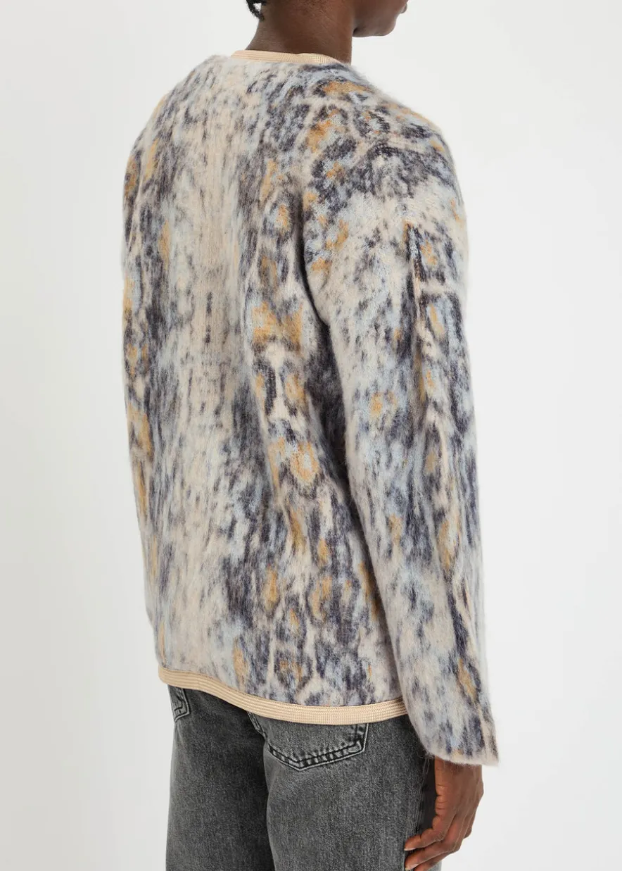 Plumes De Python jacquard brushed-knit jacket