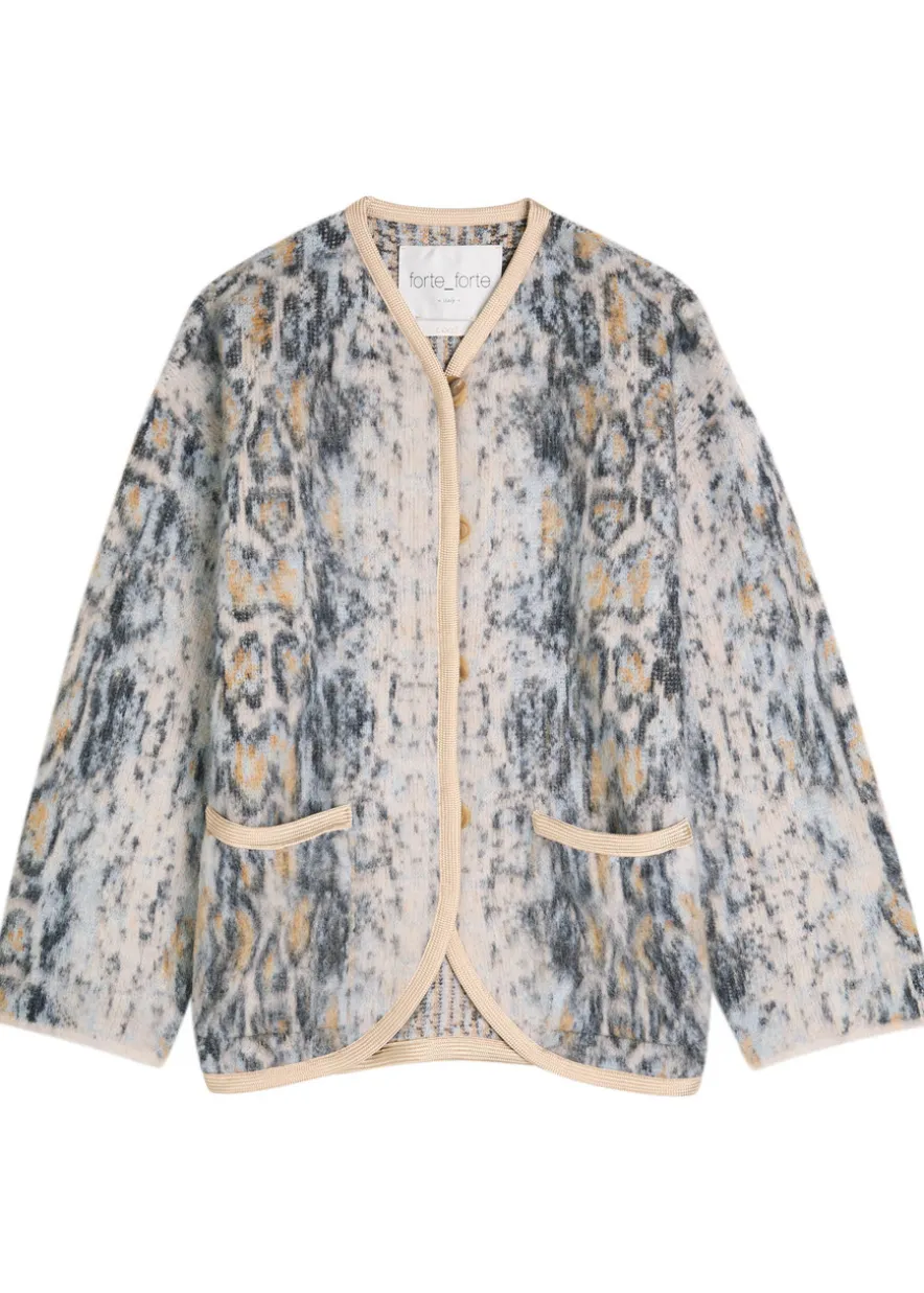 Plumes De Python jacquard brushed-knit jacket
