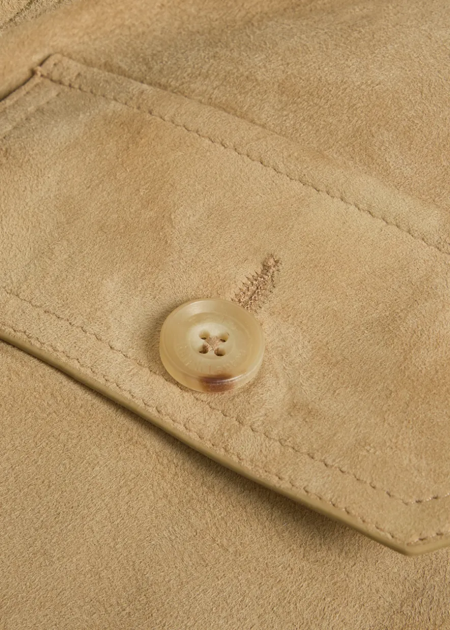 Pocket suede overshirt