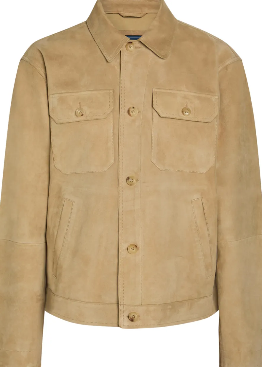Pocket suede overshirt