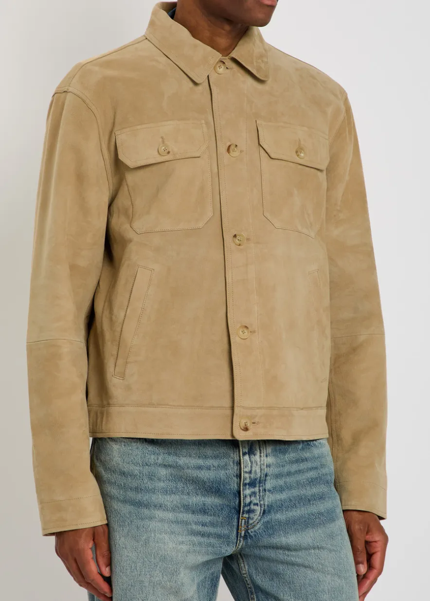 Pocket suede overshirt