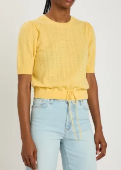 Pointelle cashmere top