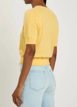 Pointelle cashmere top