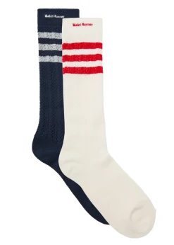 Pointelle-knit socks - set of two