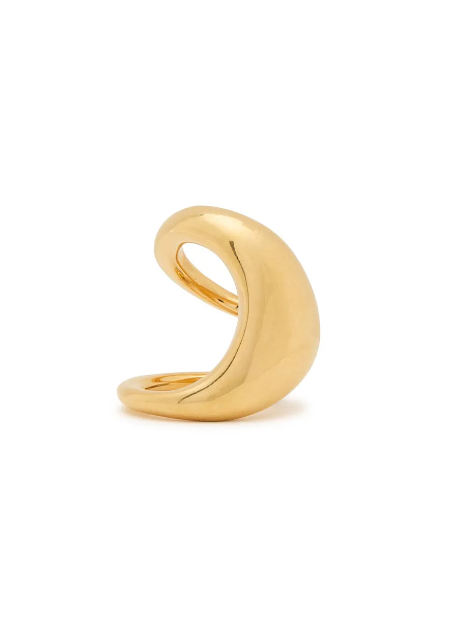 Point sculpted brass ring