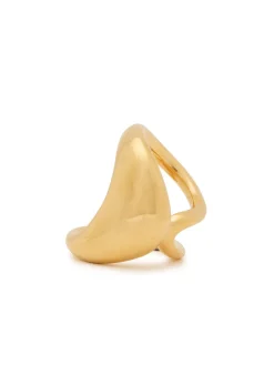 Point sculpted brass ring