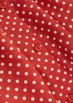 Polka dot cotton and silk-blend shirt