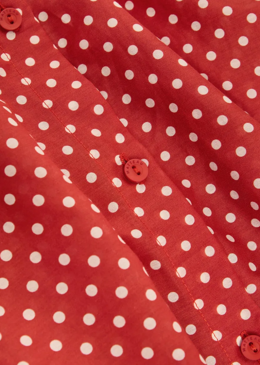 Polka dot cotton and silk-blend shirt
