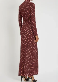 Polka dot mesh maxi dress