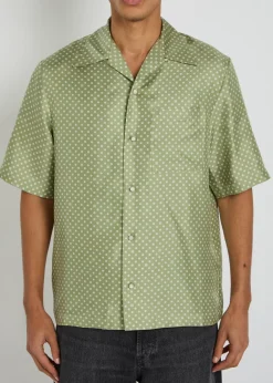 Polka Dot pearl button silk shirt