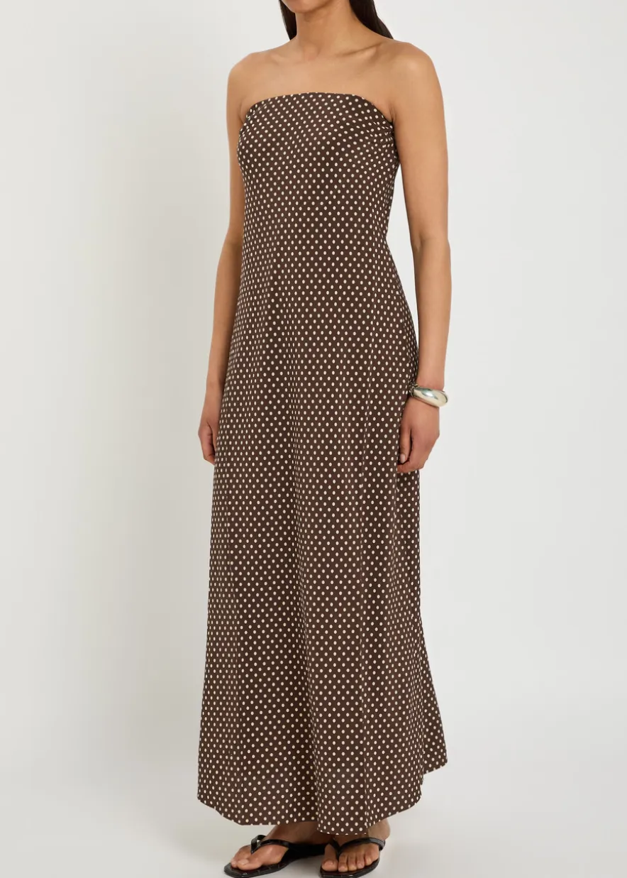 Polka dot silk midi dress