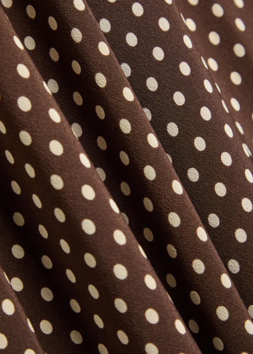 Polka dot silk midi dress