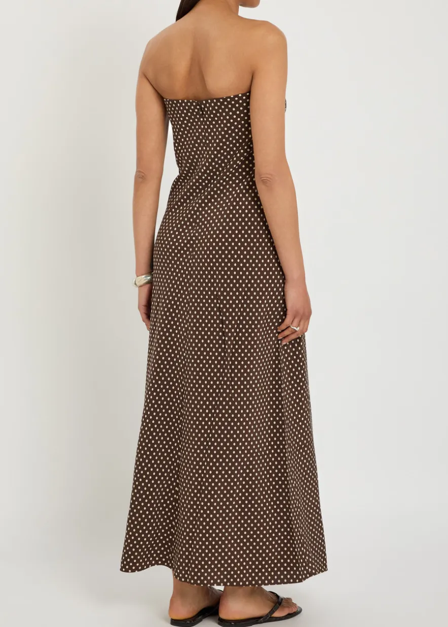 Polka dot silk midi dress