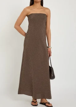Polka dot silk midi dress