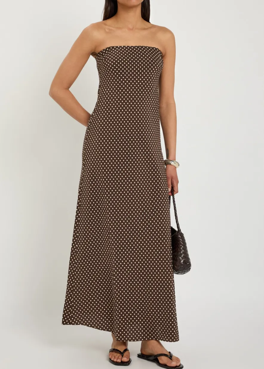 Polka dot silk midi dress