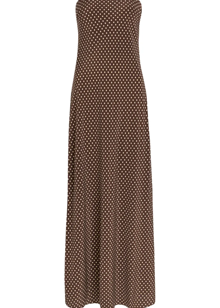 Polka dot silk midi dress