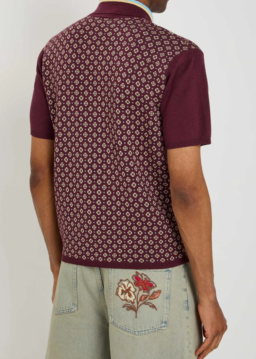 Polo Maille Jacquard Cravate patterned cotton-blend polo shirt