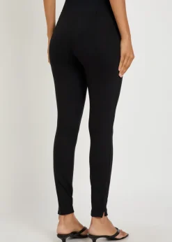 Ponte zip-cuff stretch-jersey leggings