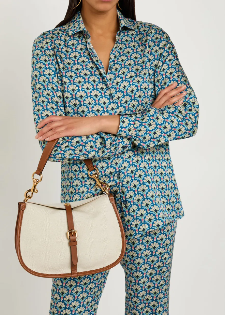 Pony canvas and leather cross-body bag