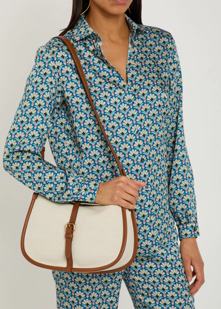 Pony canvas and leather cross-body bag