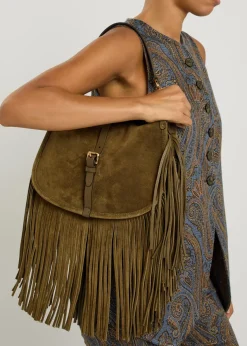 Pony medium fringed suede cross-body bag