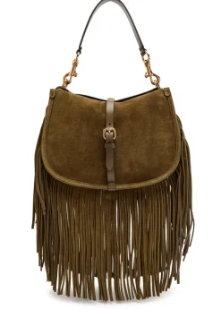 Pony medium fringed suede cross-body bag