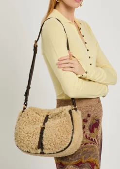 Pony shearling cross-body bag