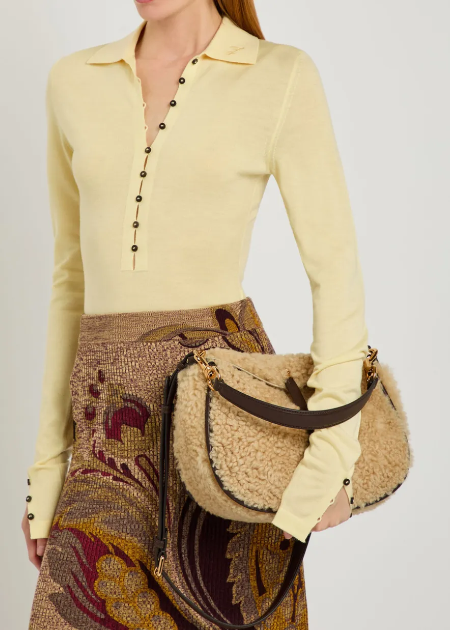 Pony shearling cross-body bag